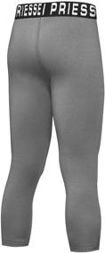 img 3 attached to 👖 PRIESSEI Boys Compression Pants Leggings: Youth Basketball Tights for Quick Dry Athletic Performance & 3/4 Baseball Pants