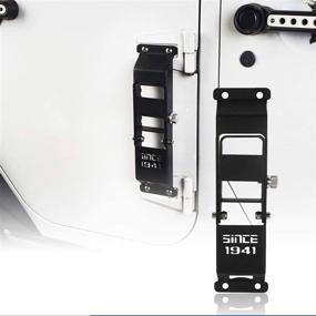 img 4 attached to 🔧 Обновите свой Jeep Wrangler с V8 GOD Матовыми черными металлическими складными дверными петлями Шаги-ступеньками - идеально подходит для моделей 2007-2018 JK и JKU (1 шт.)