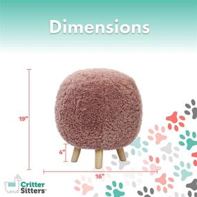 img 3 attached to 🐾 Comfy and Stylish Critter Sitters 19-in. Plush Pink Pouf Ottoman - Perfect Nursery, Bedroom, Playroom, and Living Room Decor with 4 Spindle Legs!