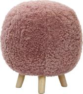 🐾 comfy and stylish critter sitters 19-in. plush pink pouf ottoman - perfect nursery, bedroom, playroom, and living room decor with 4 spindle legs! logo