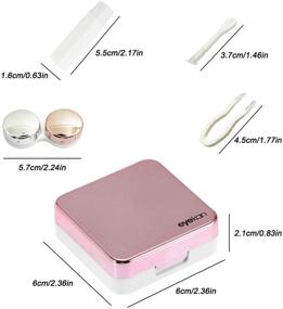 img 1 attached to 💼 3 Pack Contact Lens Case Kit - YuCool Mini Stylish and Portable Solution: Hard Double Lens Box with Mirror, Bottle, Container Holder, and Tweezers for Travel and Home - Black, Rose Gold, Pink