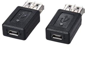 img 1 attached to 🔌 Warmstor 3-Pack USB 2.0 A Female to Micro USB Female Adapter Converter Connector - Enhances Data Sync and Charging Capabilities