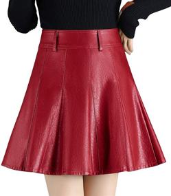 img 1 attached to 👗 Womens Casual Pleated Leather Clothing by Chouyatou