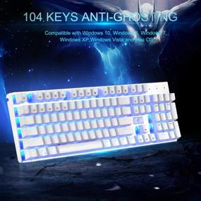 img 1 attached to 🔥 HUO JI E-Yooso Z-88 RGB Mechanical Gaming Keyboard, Programmable RGB Backlit, Blue Switches - Clicky, Wired 104 Keys Hot Swappable for Mac, PC, Silver White - Optimize Your Search!