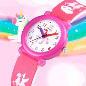 img 1 attached to CakCity Kids Watch: Cute Cartoon Waterproof Silicone Wrist Watch for Children 3-10 Years - Analog Watches for Boys and Girls