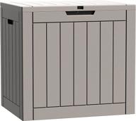 📦 taupe outdoor deck box - 30 gallon storage solution for food deliveries, patio tools, cushions, garden supplies, pet items, and pool accessories (includes delivery sign & lock) logo
