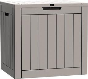 img 4 attached to 📦 Taupe Outdoor Deck Box - 30 Gallon Storage Solution for Food Deliveries, Patio Tools, Cushions, Garden Supplies, Pet Items, and Pool Accessories (Includes Delivery Sign & Lock)