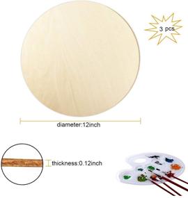 img 3 attached to 10 Pieces of 12 Inch Unfinished Wooden Round Circle Boards - Perfect for Pyrography, Painting, Door Hangers, and Home Decorations