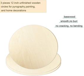 img 2 attached to 10 Pieces of 12 Inch Unfinished Wooden Round Circle Boards - Perfect for Pyrography, Painting, Door Hangers, and Home Decorations