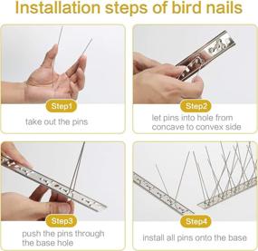 img 2 attached to 🦅 SEEKSEE 10 Pack Bird Spikes – 13 inch Stainless Steel Bird Deterrent Repellent Nails with Spinners, Effective Bird Repellent for Pigeons and Small Birds, 10 Ft Coverage