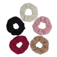 scrunchies ponytails holders no metal stretch logo