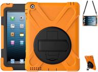 📱 tsq ipad 2 case for girls: full body dropproof & shockproof, durable orange protective case with stand and shoulder strap - compatible with ipad 2nd, 3rd, and 4th generation 9.7 inch logo