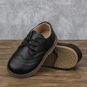 img 2 attached to 👞 Boys' KIDSUN Lace-Up Oxford Uniform Shoes - Ideal for Oxfords, Toddlers