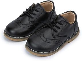 img 4 attached to 👞 Boys' KIDSUN Lace-Up Oxford Uniform Shoes - Ideal for Oxfords, Toddlers