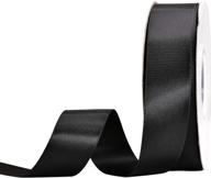🎀 premium yama double face satin ribbon - 1 inch 25 yards - ideal for gift wrapping, floral design, hair accessories, crafting, sewing, wedding decor - black elegance logo