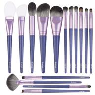 💜 15 pcs professional makeup brushes set: premium synthetic eye makeup contour foundation powder face mask brushes in gift box (purple) logo