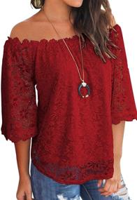 img 2 attached to Stylish Lace Off Shoulder Tops: MIHOLL Women's Casual Blouse Shirts for a Trendy Look