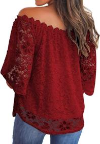 img 3 attached to Stylish Lace Off Shoulder Tops: MIHOLL Women's Casual Blouse Shirts for a Trendy Look