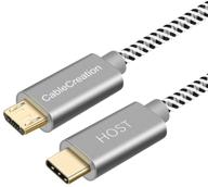 🔌 2м cablecreation usb c к micro usb плетеный otg-кабель - кабель type c к micro usb 480mbps для macbook pro air s21 s20 s10 pixel 5/4/3/2 и т.д. - серый космос 6,6 фута логотип