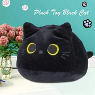 🐱 adorable 3d black cat plush toy pillow - perfect birthday, valentine's day, and christmas gift for girlfriend and kids (black-l(11")) logo