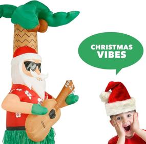 img 1 attached to 🏖️ Holidayana Hula Santa Christmas Inflatable - 8 ft Tall Hula Santa Beach Christmas Outdoor Yard Decoration with LED Lights, Fan, and Stakes