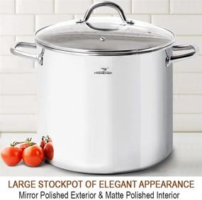 img 3 attached to 🍲 HOMICHEF 16 Quart Large Stock Pot with Glass Lid – Nickel-Free Stainless Steel Healthy Cookware Stockpots with Lids – 16 Quart Mirror-Polished Induction Pot – Commercial Grade Soup Pot Cooking Pot