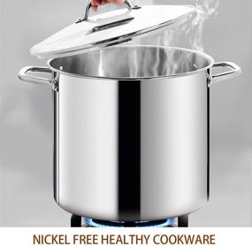 img 2 attached to 🍲 HOMICHEF 16 Quart Large Stock Pot with Glass Lid – Nickel-Free Stainless Steel Healthy Cookware Stockpots with Lids – 16 Quart Mirror-Polished Induction Pot – Commercial Grade Soup Pot Cooking Pot