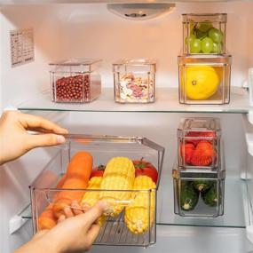 img 3 attached to Pomeat BPA-Free 7-Piece Fridge Storage Containers - Stackable Produce Saver Bins with Lids for Vegetables, Fruits, Meat, Fish, and Berries