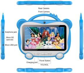 img 3 attached to 📱 GOODTEL G6 7-inch Kids Tablet with 16GB ROM and 128GB Expandable Memory, Android 10 Quad-Core Tablet, Preloaded Google Play, Parental Control, HD IPS Display, Kid-Proof Case in Blue