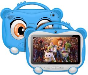 img 4 attached to 📱 GOODTEL G6 7-inch Kids Tablet with 16GB ROM and 128GB Expandable Memory, Android 10 Quad-Core Tablet, Preloaded Google Play, Parental Control, HD IPS Display, Kid-Proof Case in Blue