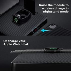 img 1 attached to 🔌 6-in-1 Wireless Charging Station for Multiple Devices, Air Omni Lite Fast Charging Dock for Smartphones. Compatible with Apple Watch, Tablets, Switch, etc. - Black Aramid.