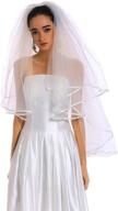 👰 elegant passat 2-tier fingertip ribbon wedding veil with organza trim - bridal veil horsehair ribbon 117 logo