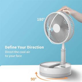 img 1 attached to Aihanch Rechargeable Desk and Floor Fan: Powerful 10800mAh Battery Operated Oscillating Fan with Remote Timer, 4 Speeds, Adjustable Height, Foldaway Design, Night Light - Ideal for Home, Outdoor, Camping, and Travel