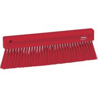 vikan 45824 bench brush: sturdy polypropylene 🧹 handle, polyester bristles, 11-inch, red - effective cleaning tool logo