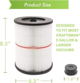 img 1 attached to 🔍 Craftsman 17816 2 Pack Cartridge Filter: Ideal Replacement for 5/6/8/12/16/32 Gallon & Larger Vacuum Cleaner - Wet/Dry Air Filter