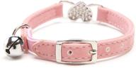 🐱 chukchi heart bling cat collar - safety belt, bell - size 8-11 inches logo