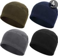 satinior 4-piece fleece watch cap skull beanie winter hat set for daily wear and sports логотип