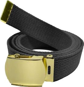 img 1 attached to 👖 Premium Cotton Military Black Chrome Buckle Boys' Belt Accessories: Enhanced Style and Durability