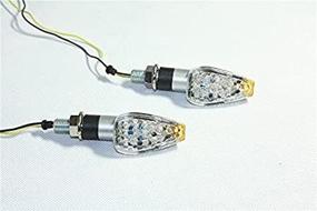 img 4 attached to HTTMT- 1 Pair LED Motorcycle Dual Sport Turn Signal Light Clear Lens Compatible With Most Suzuk Kawasak Yamah Streetbike Sportbike [P/N: MT303-008-CD CL]