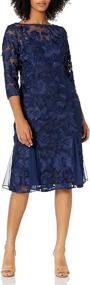 img 4 attached to Alex Evenings Embroidered Illusion Sleeves Women's Clothing for Dresses