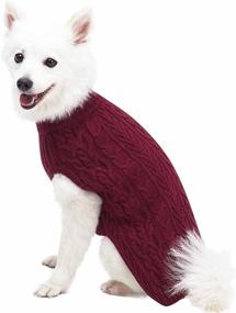 img 3 attached to Blueberry Pet: Wool Blend or Acrylic Classic Cable Knit Interlock Dog Sweaters in 10+ Vibrant Colors