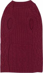 img 1 attached to Blueberry Pet: Wool Blend or Acrylic Classic Cable Knit Interlock Dog Sweaters in 10+ Vibrant Colors