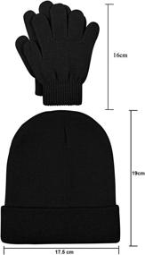 img 2 attached to Cooraby Beanies Stretchy Fingers Burgundy Boys' Accessories