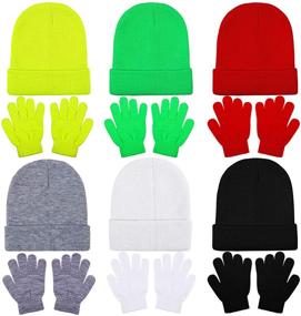 img 4 attached to Cooraby Beanies Stretchy Fingers Burgundy Boys' Accessories