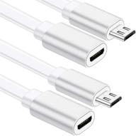 🔌 sumind 2 pack micro usb extension cable 10ft/ 3m for zmodo wireless security camera – male to female extender cord with cable clips (white) logo