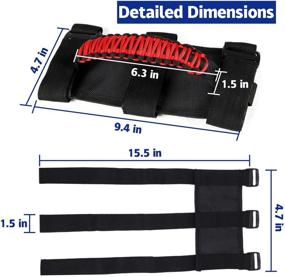 img 2 attached to 🚗 2-Pack Car Roll Bar Grab Handles - Improved Fit for Jeep Wrangler YJ TJ JK JL & Gladiator JT (1987-2020) - Includes 3 Straps and Woven Handle - Black & Red