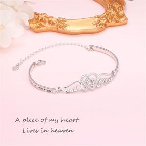 img 3 attached to 👼 FLYOW S925 Sterling Silver A Piece of My Heart Lives in Heaven Bracelet: Angel Wings Jewelry for Son Daughter Memorial Gift