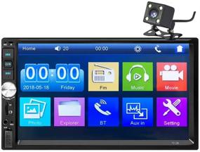 img 1 attached to 📻 Радио с сенсорным экраном дюймов 7 Double Din с Bluetooth, FM-радио, MP3/MP5/TF/USB/AUX, пультом ДУ, поддержкой камеры заднего вида