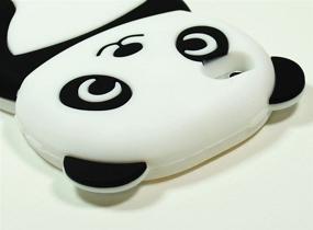img 2 attached to 🐼 Bastex Soft Gel Silicone Flexible Cute Panda Case for Apple iPod Touch 4, 4g - Black and White
