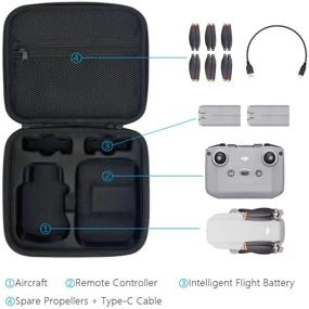 img 3 attached to DJI Mini 2 Carrying Case - Protective Hard Shell Travel Drone Bag for DJI Mini 2 Drone, Remote Controller, Battery, and Accessories